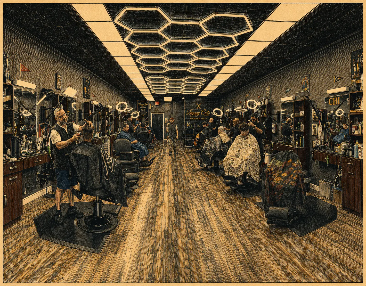 Interior of Legacy Cuts Barbershop